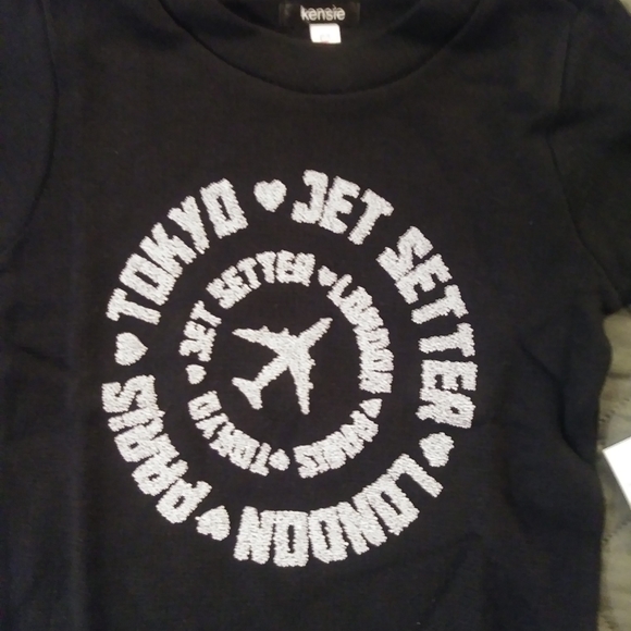 Kensie Black Jet Setter Kids T-Shirt - Picture 3 of 4